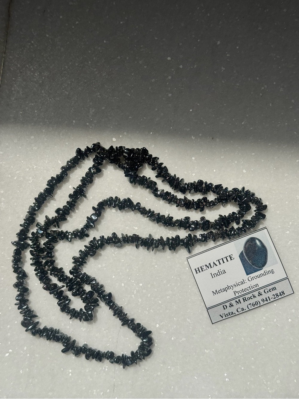 Hematite India stone unisex necklace